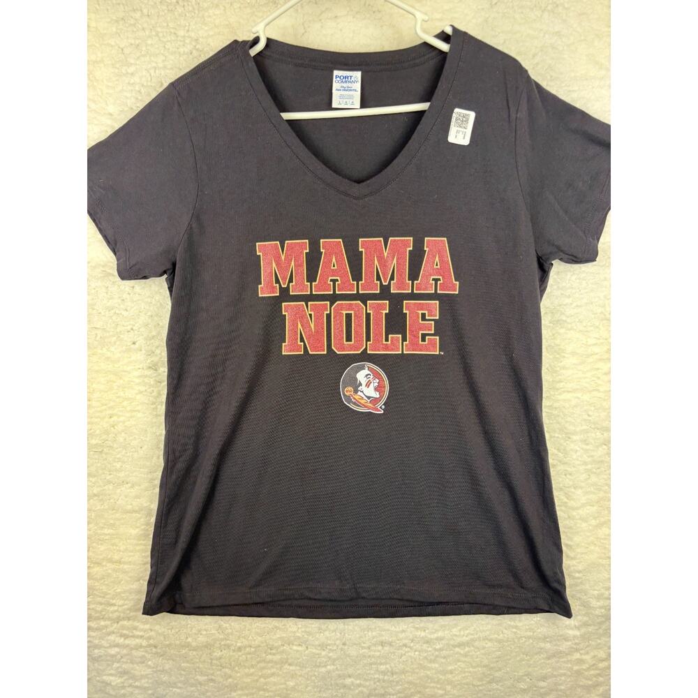 Florida State Seminoles Mama Nole Tee Women’s L V-Neck Black NWOT